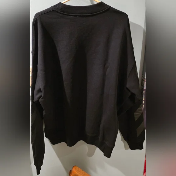 Off-White c/o Virgil Black Cornely Cotton Sweatshirt Size L Oversized Fit - Picture 3 of 7